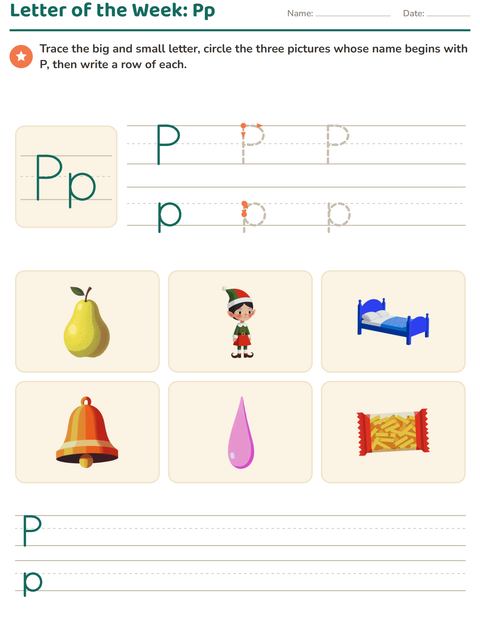 Preview of Letter of the Week worksheet for kindergarten