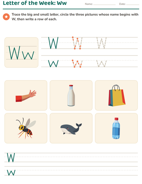 Preview of Letter of the Week worksheet for kindergarten