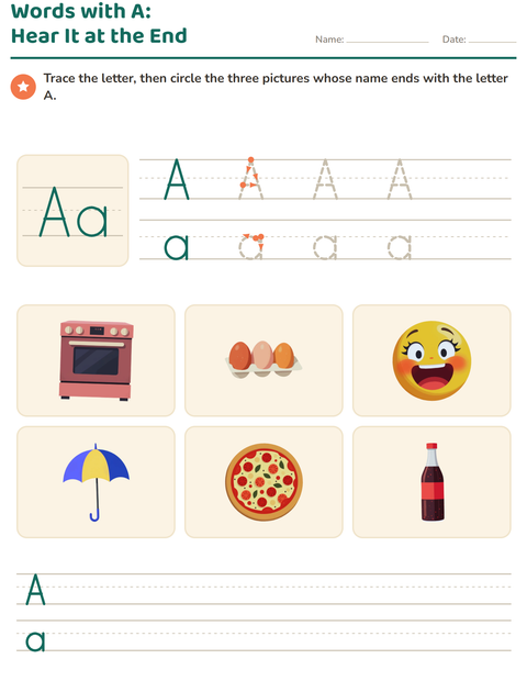 Preview of Letter of the Week worksheet for kindergarten