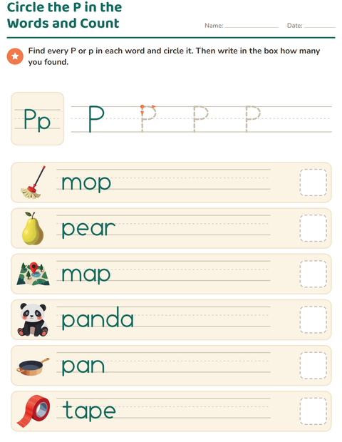 Preview of Letter of the Week worksheet for kindergarten