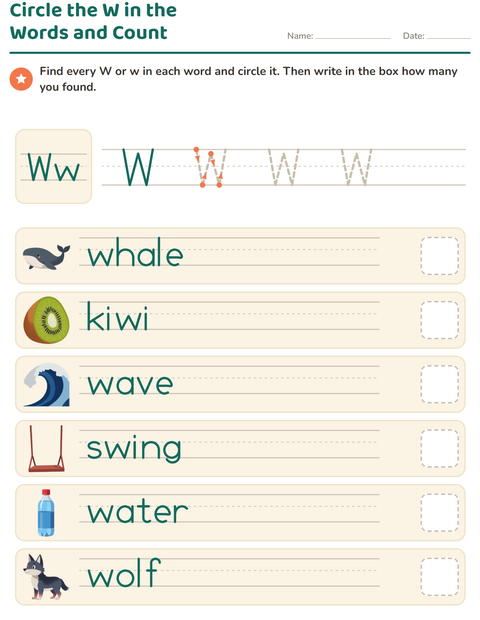 Preview of Letter of the Week worksheet for kindergarten
