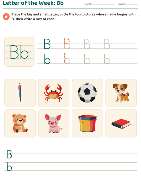 Preview of Letter of the Week worksheet for kindergarten
