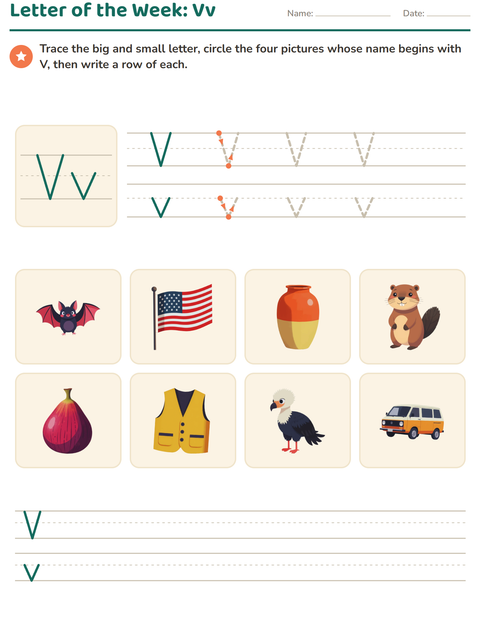 Preview of Letter of the Week worksheet for kindergarten