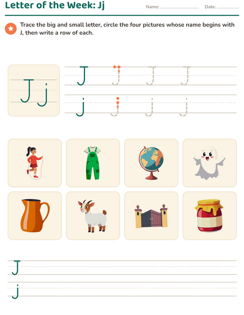 Preview of Letter of the Week worksheet for kindergarten