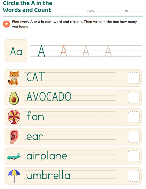 Preview of Letter of the Week worksheet for kindergarten