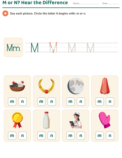 Preview of M or N? Hear the Difference at the Start of the Word