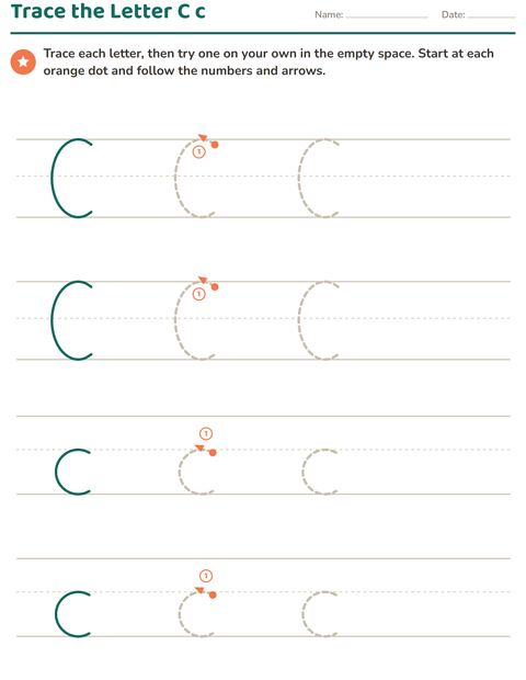 Preview of Letter Tracing worksheet for kindergarten