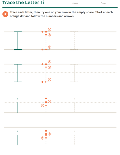Preview of Letter Tracing worksheet for kindergarten