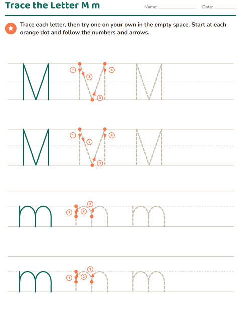 Preview of Letter Tracing worksheet for kindergarten