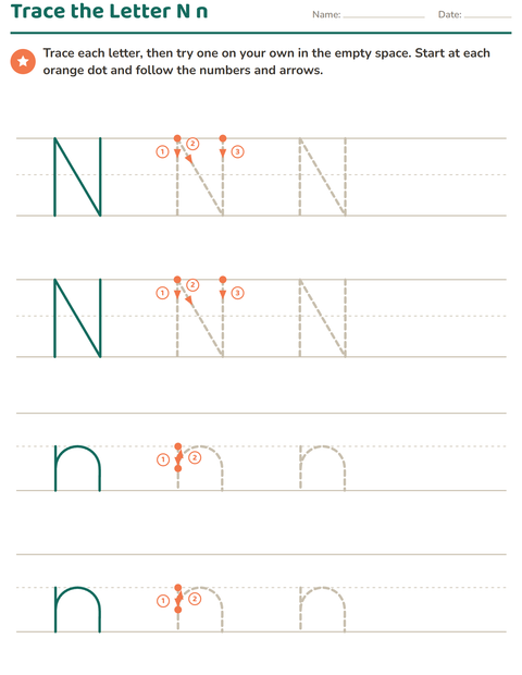 Preview of Letter Tracing worksheet for kindergarten