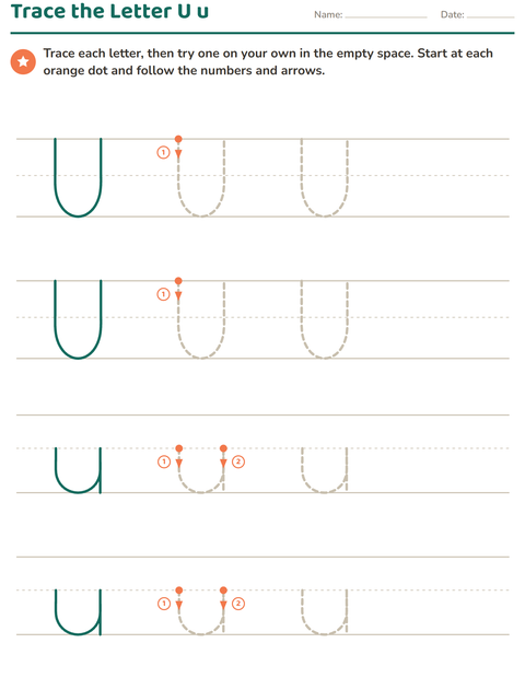 Preview of Letter Tracing worksheet for kindergarten