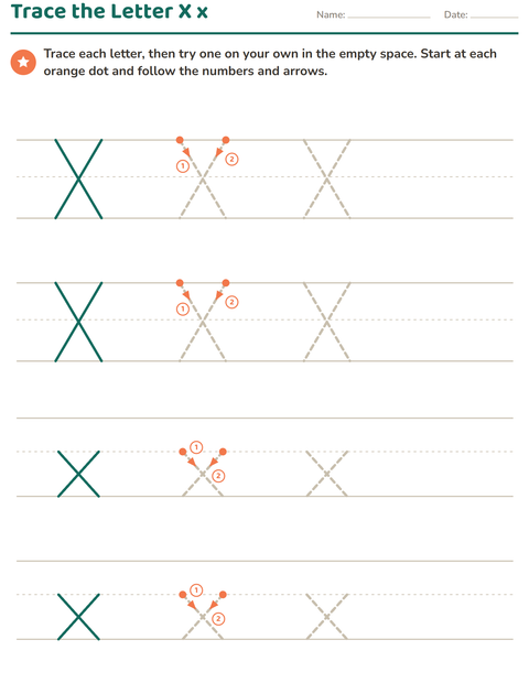Preview of Letter Tracing worksheet for kindergarten