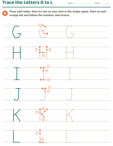 Preview of Letter Tracing worksheet for kindergarten