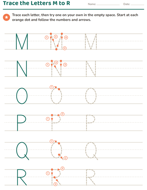 Preview of Letter Tracing worksheet for kindergarten
