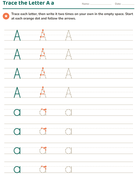 Preview of Letter Tracing worksheet for kindergarten