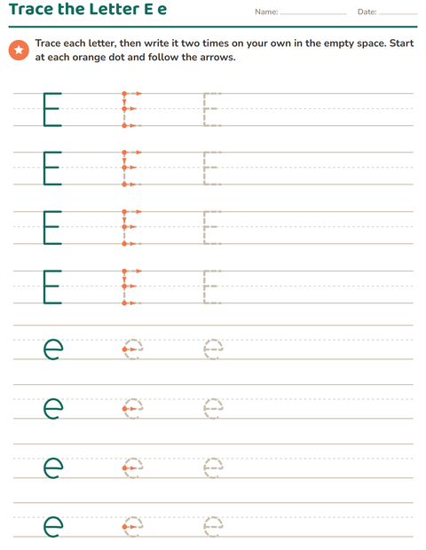 Preview of Letter Tracing worksheet for kindergarten
