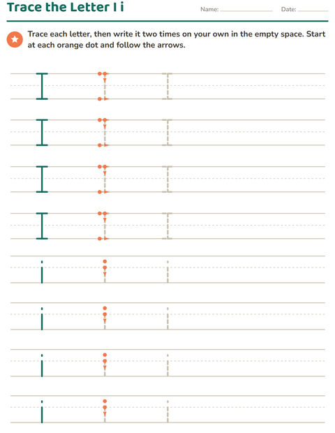 Preview of Letter Tracing worksheet for kindergarten