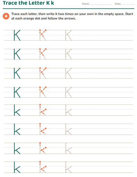 Preview of Letter Tracing worksheet for kindergarten