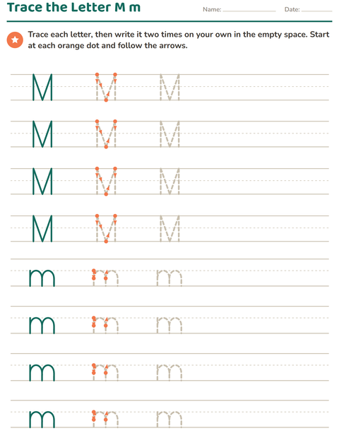 Preview of Letter Tracing worksheet for kindergarten