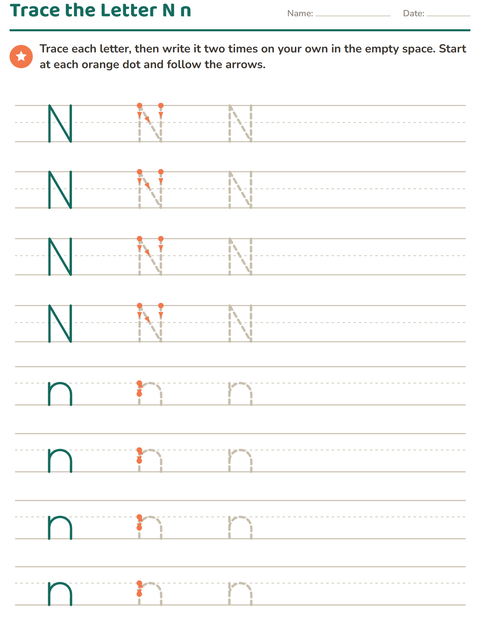 Preview of Letter Tracing worksheet for kindergarten