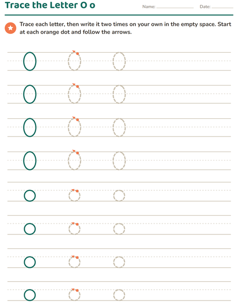 Preview of Letter Tracing worksheet for kindergarten
