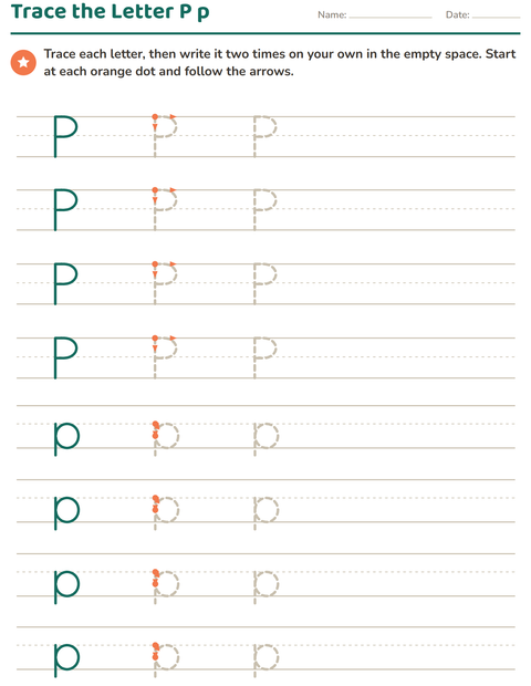 Preview of Letter Tracing worksheet for kindergarten