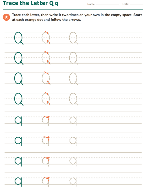 Preview of Letter Tracing worksheet for kindergarten