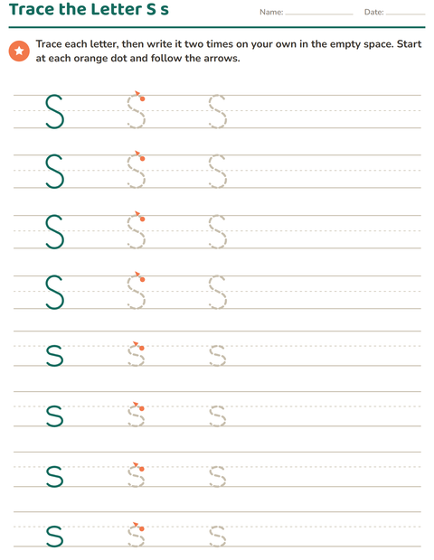 Preview of Letter Tracing worksheet for kindergarten