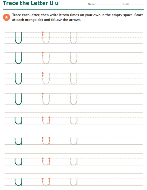 Preview of Letter Tracing worksheet for kindergarten