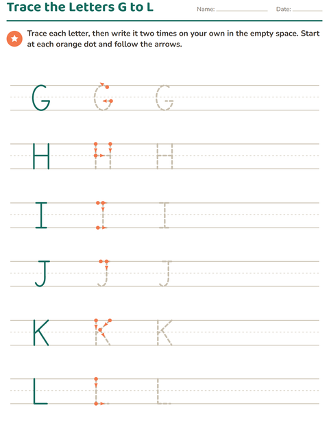 Preview of Letter Tracing worksheet for kindergarten