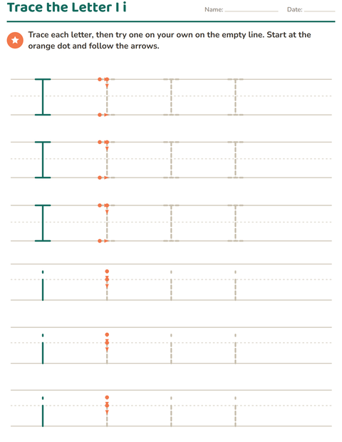 Preview of Letter Tracing worksheet for kindergarten