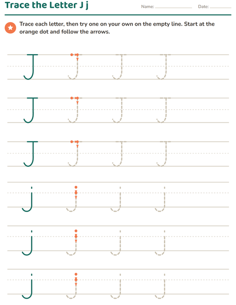 Preview of Letter Tracing worksheet for kindergarten