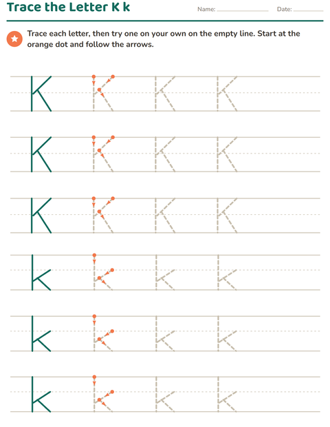 Preview of Letter Tracing worksheet for kindergarten