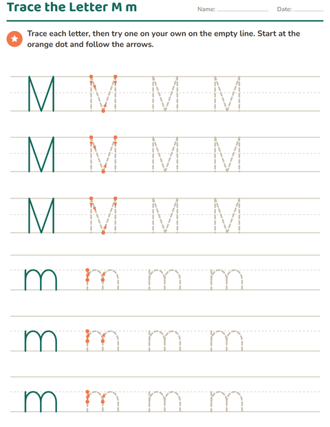 Preview of Letter Tracing worksheet for kindergarten