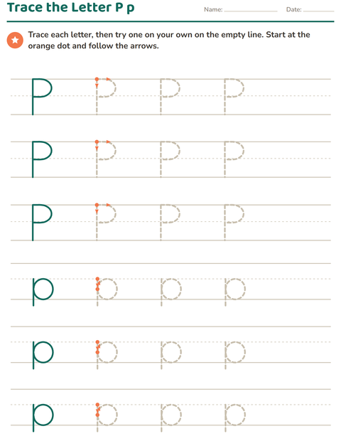 Preview of Letter Tracing worksheet for kindergarten