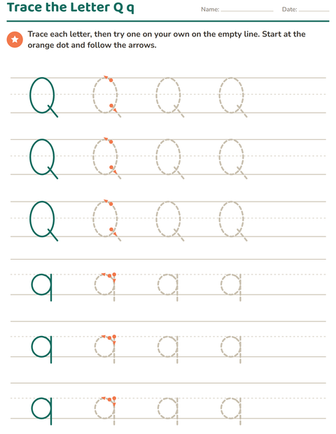 Preview of Letter Tracing worksheet for kindergarten