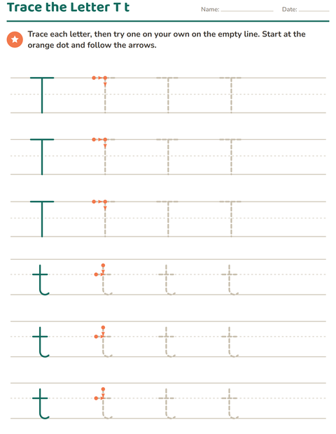 Preview of Letter Tracing worksheet for kindergarten