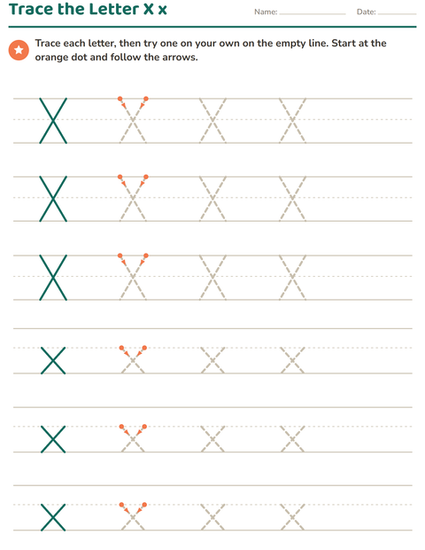Preview of Letter Tracing worksheet for kindergarten