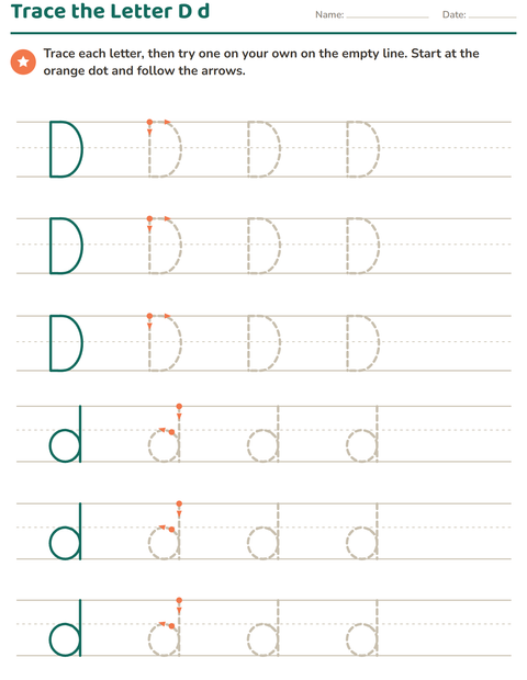 Preview of Letter Tracing worksheet for kindergarten