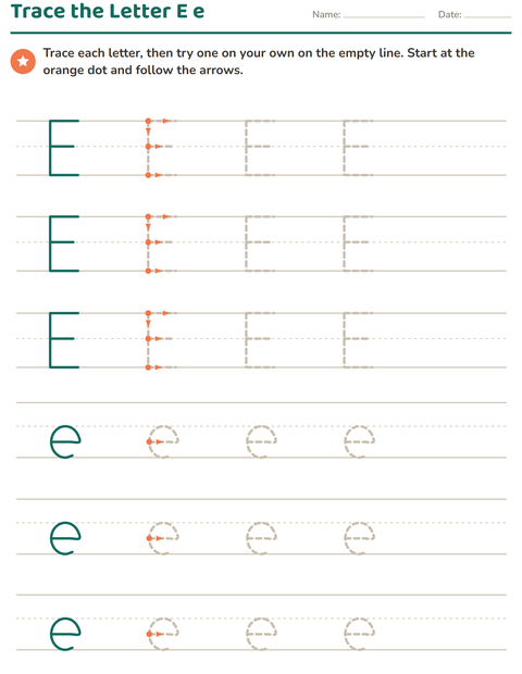 Preview of Letter Tracing worksheet for kindergarten