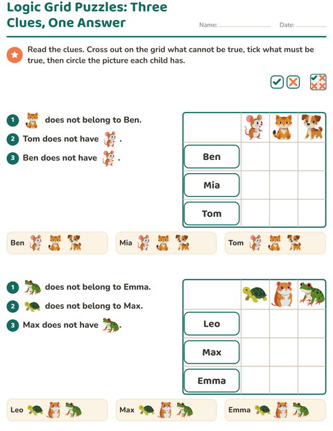 Logic Grid Puzzles: Three Clues, One Answer
