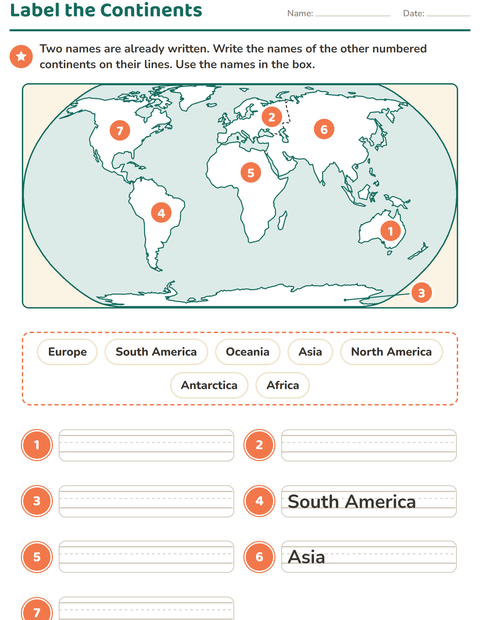 Preview of Map Skills worksheet for grade 2