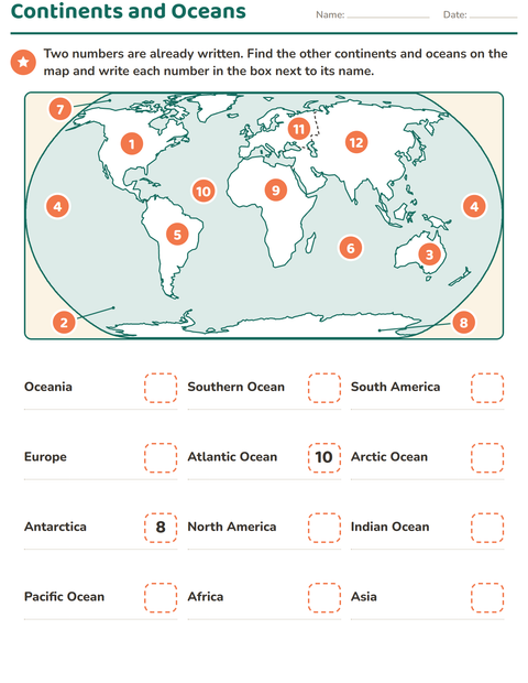 Preview of Map Skills worksheet for grade 3