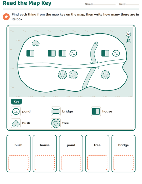 Preview of Map Skills worksheet for grade 1