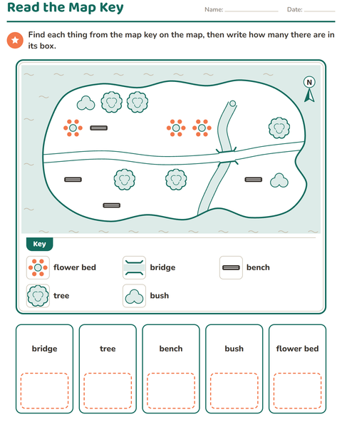 Preview of Map Skills worksheet for grade 1