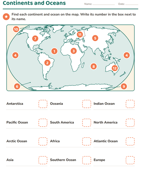Preview of Map Skills worksheet for grade 3