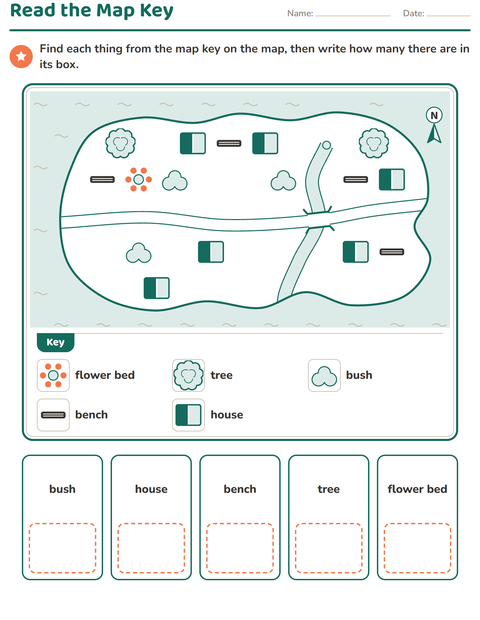 Preview of Map Skills worksheet for grade 1