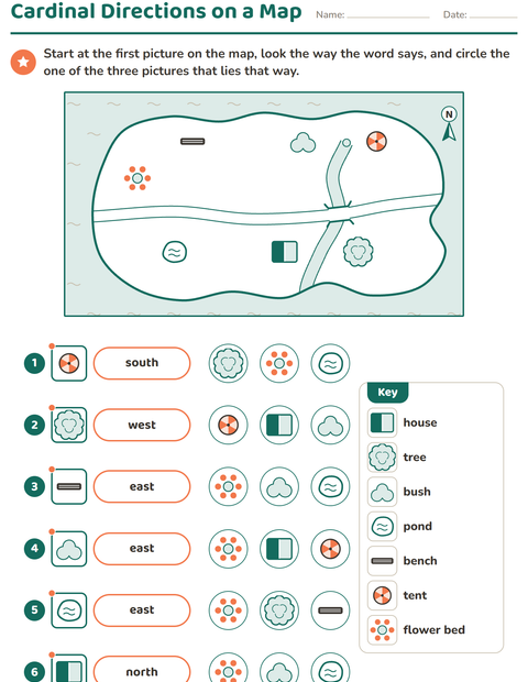 Preview of Map Skills worksheet for grade 2