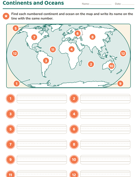 Preview of Map Skills worksheet for grade 3