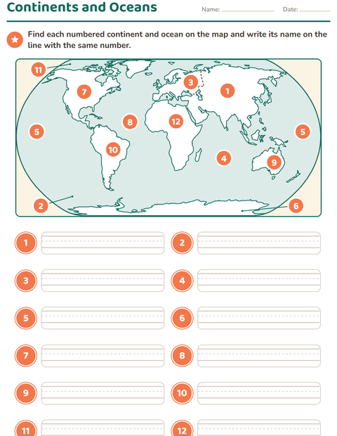 Preview of Map Skills worksheet for grade 3